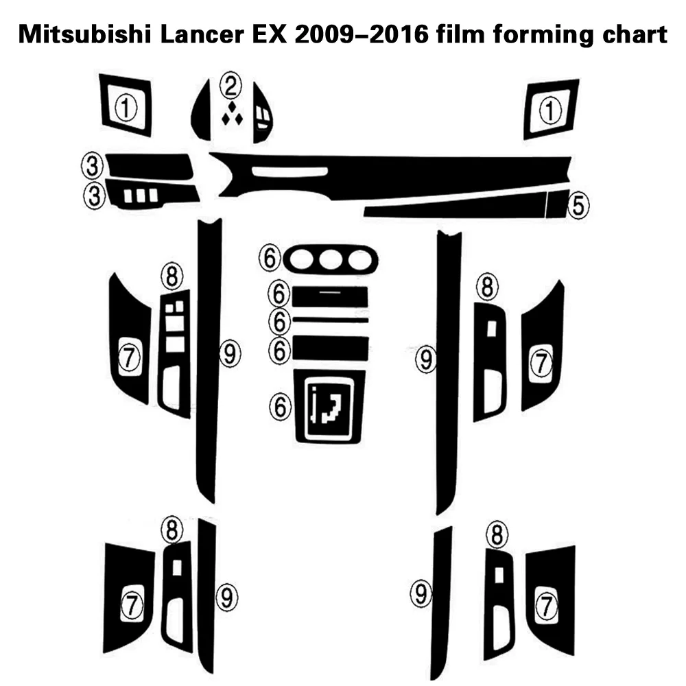 Для Mitsubishi Lancer EX2009- внутренняя Центральная панель управления дверная ручка наклейки из углеродного волокна наклейки аксессуары для стайлинга автомобилей