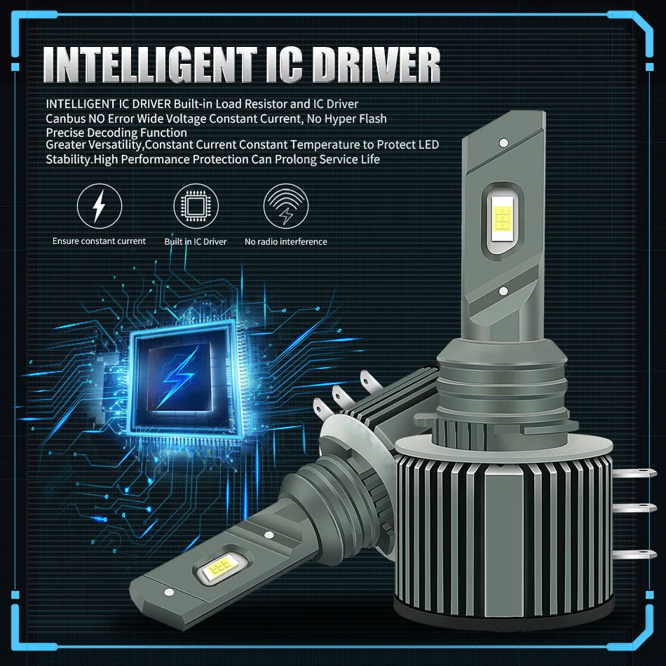 AILEO автомобилей головной светильник лампы дальнего света DRL Наборы H15