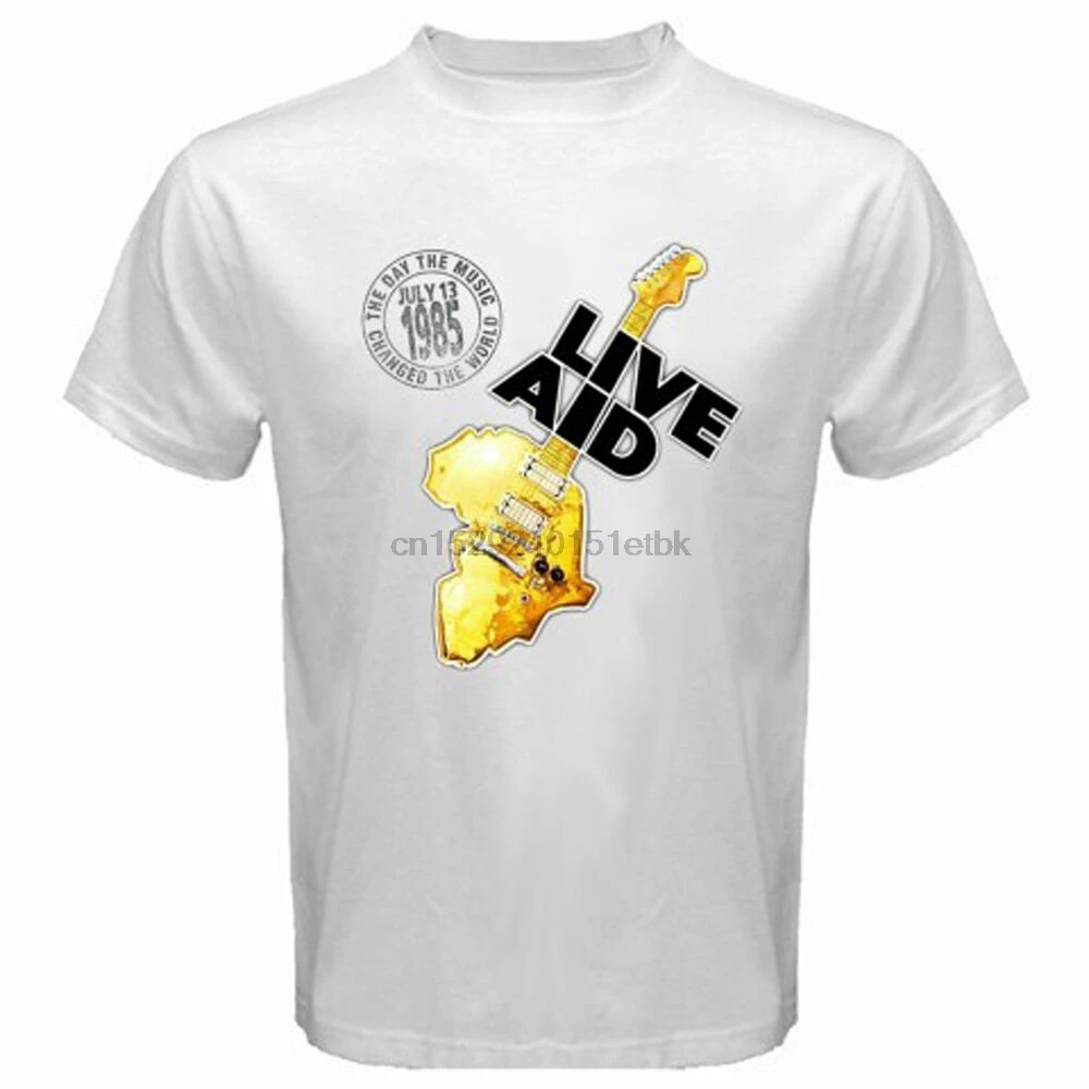 Новая мужская белая футболка LIVE AID 1985 с логотипом Rock Music концерт Размер S-3XL