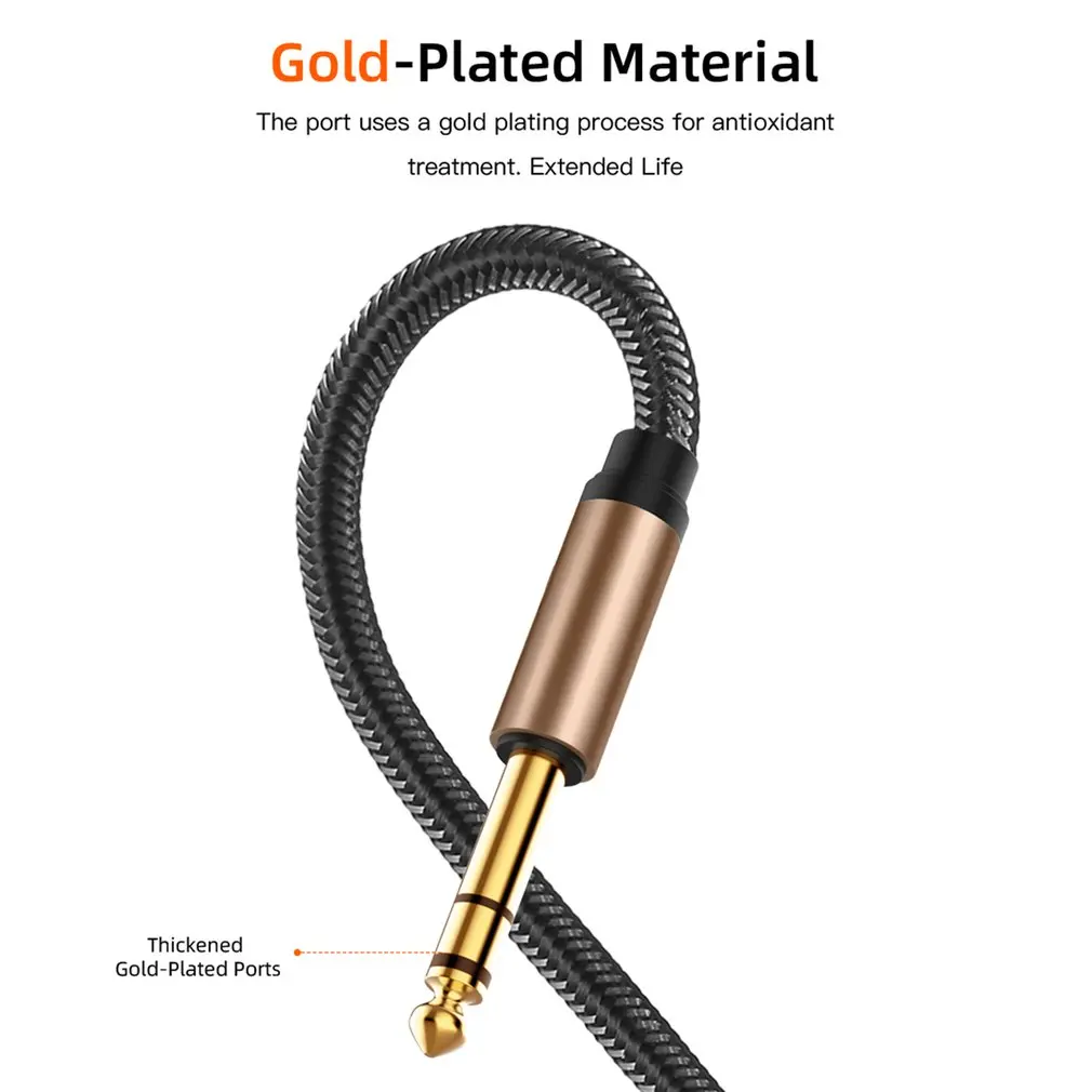 

6.5mm Jack Audio Cable Nylon Braided 6.35 Jack Male to Male Aux Cable For Guitar Mixer Amplifier Bass 6.35 mm Jack Cord