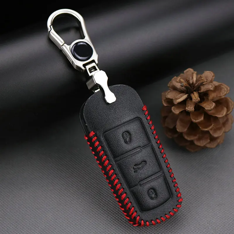 Кожаный чехол для автомобильного ключа VW CC T5 Polo Tiguan Golf 4 5 6 7 MK7 GTI MK4 Amarok Passat 2018 2019 2020
