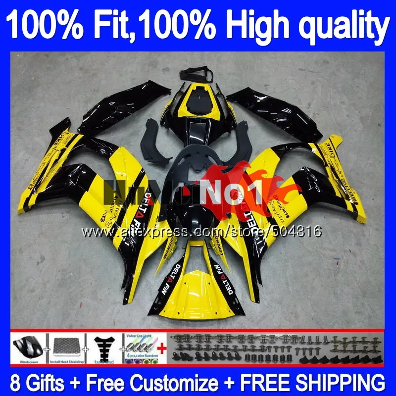 

OEM Injection For KAWASAKI ZX-10R ZX1000 ZX10R 16 17 18 19 Yellow black 85MC.69 ZX 10 R ZX 10R 1000 2016 2017 2018 2019 Fairing