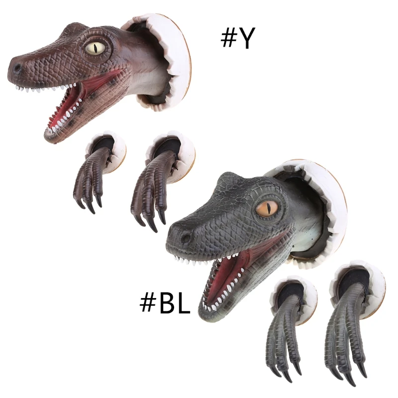 

E8BD 3D Dinosaur Simulation Ornaments Velociraptor Set Resin Wall Stickers Atmosphere Decoration Props Suitable for Party Art