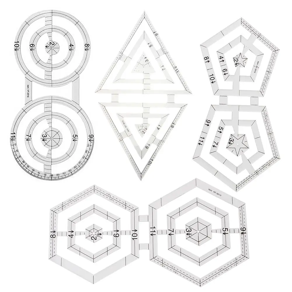 Акриловые Швейные линейка двойная круговая Треугольники моделирование