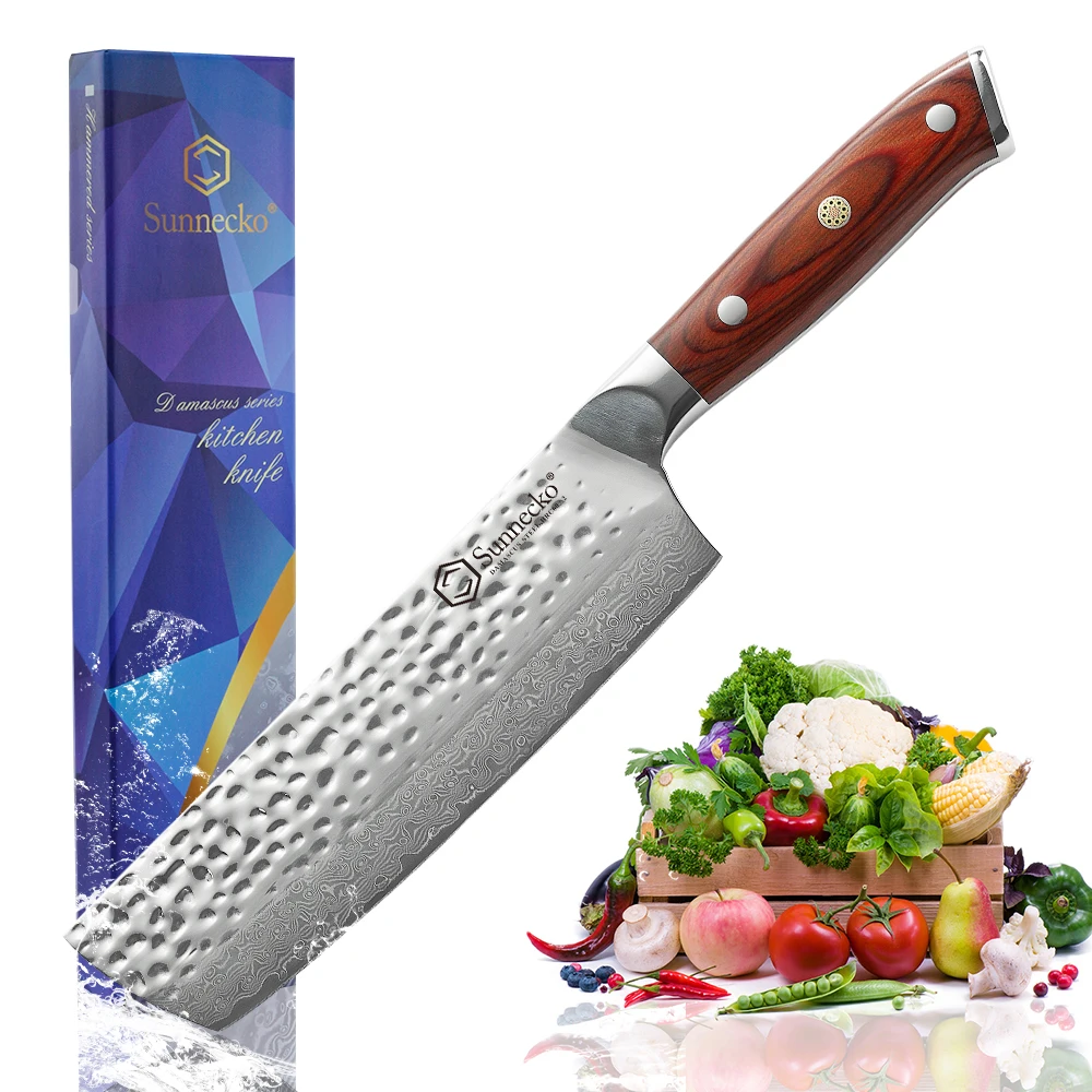 Sunnecko Damscus стальные 7 &quotножи накири для нарезки мяса VG10 стальное ядро бритва
