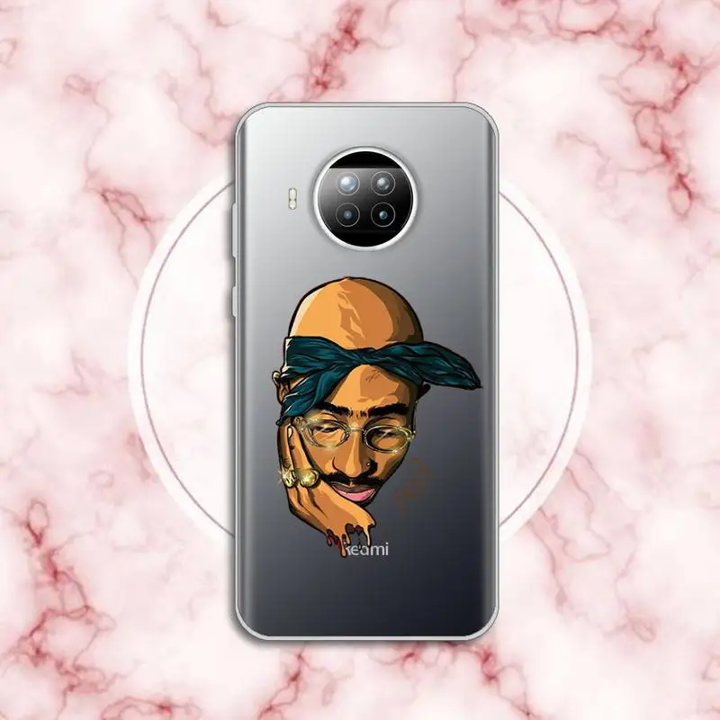

2pac American rapper Phone Case Transparent for Xiaomi Redmi note 10 t 8 9 pro lite 11