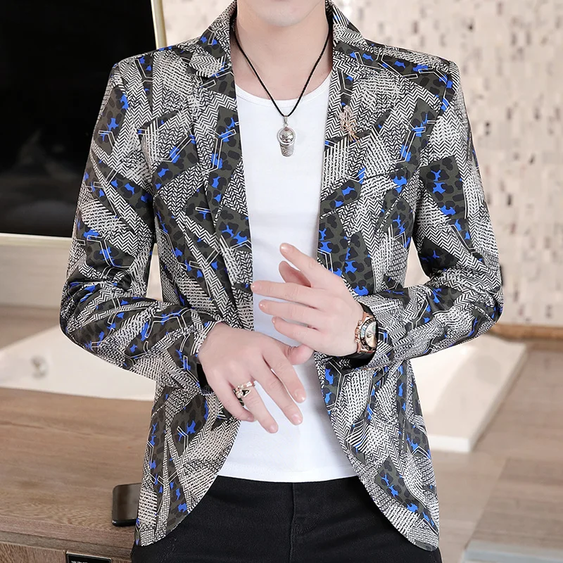 

HO 2022 Men's Autumn New Printed blazer t Youth Casual Versatile Personalized Handsome blazer