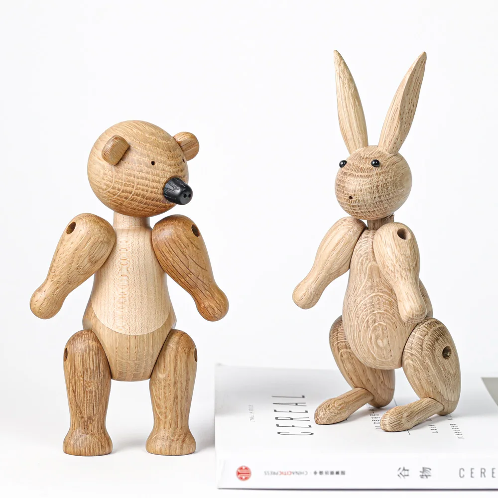 Новое поступление скандинавские Дания твердый дуб Деревянный кролик украшение