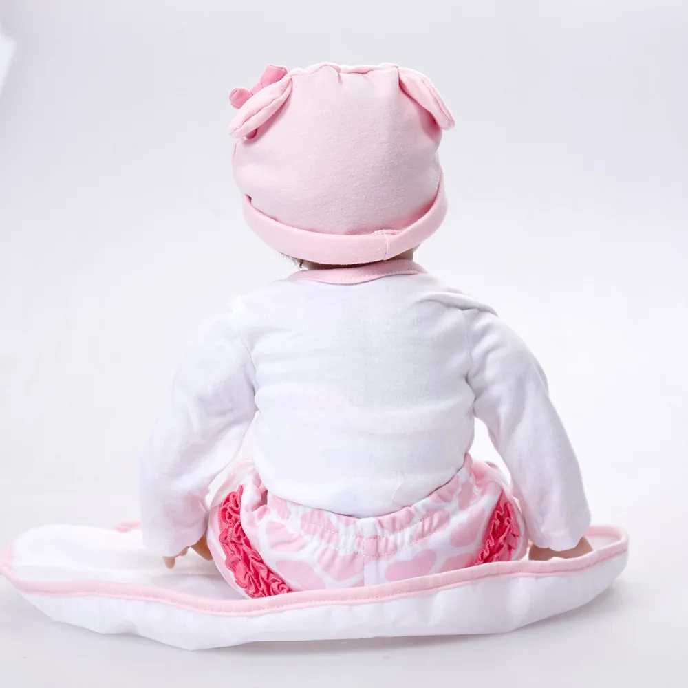 

Birthday Baby DIY Newborn Bebe Reborn Doll 22 Inches Realistic Handmade Awake Rebirth Silicone Doll for Girls Playmate Doll Kit
