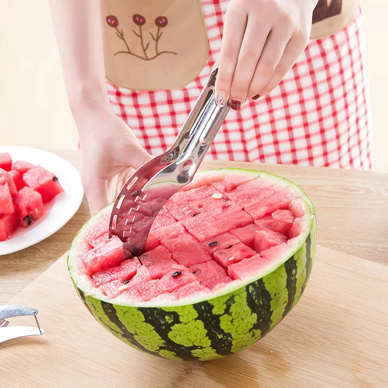 

Watermelon Artifact Fruit Cutter Slicer Kitchen Gadgets Fruit Tool Stainless Steel Cutter Ice Cream Ballers Melon Scoop Spoon