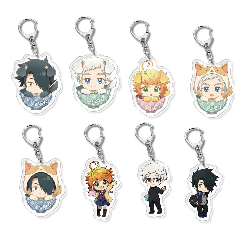 

Game Animation The Promised Neverland Emma Norman Ray Don Peripheral Acrylic Key Chain Pendant Campus