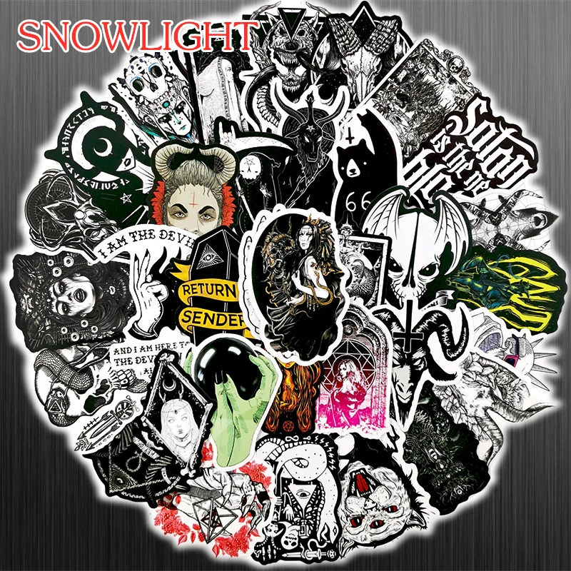 10/50 pcs/pack Witch Demon Gothic Cartoon Waterproof Graffiti Stickers For Skateboard Luggage Motorcycle Bicycle Decals Gifts