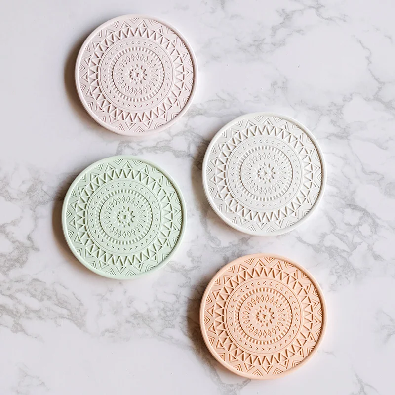 

Round Coaster Silicone Mold for Resin Tea Cup Tray Moulds DIY Cement Desk Decoration Tool