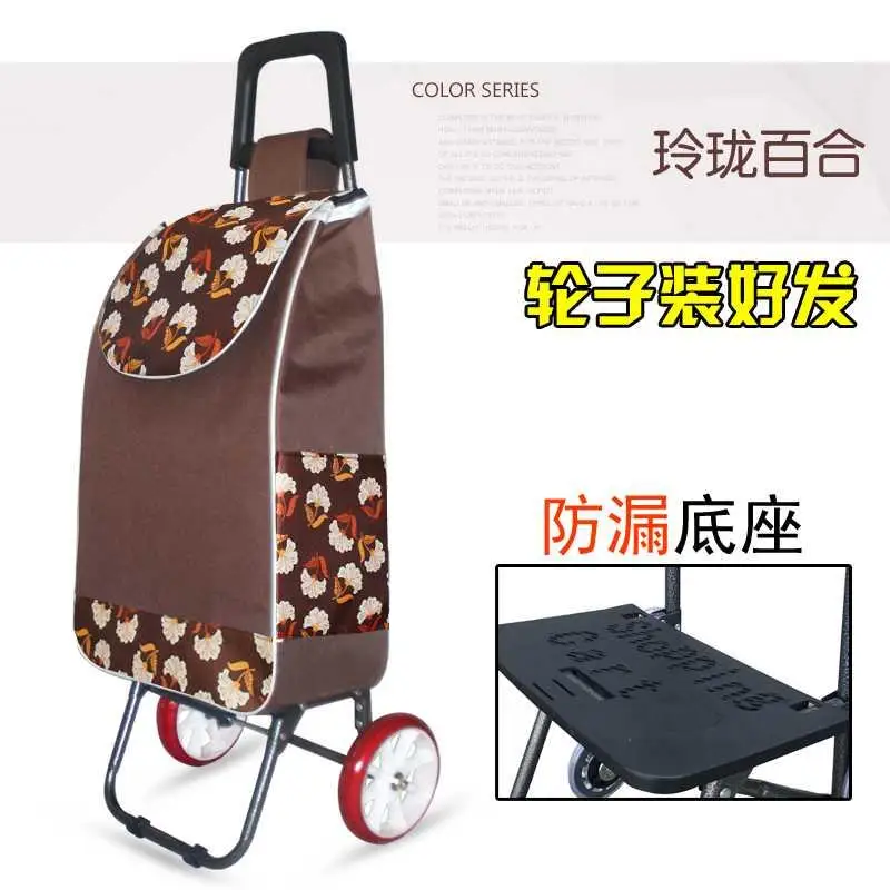 Легкие складные тележки для покупок жесткие ручные водонепроницаемая сумка 6