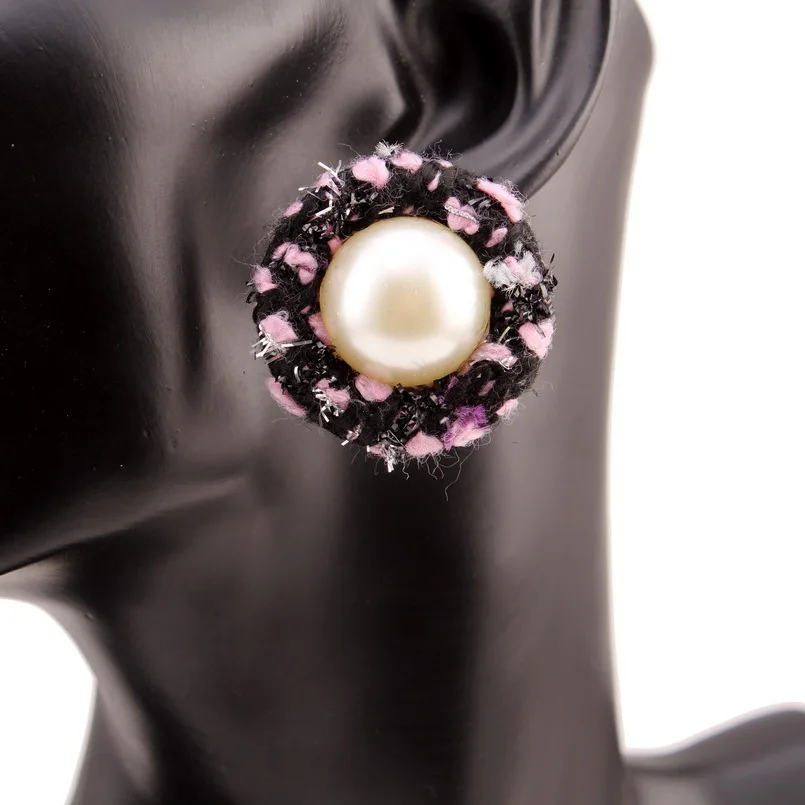 Florosy Handmade Statement Cotton Silver Color Metal Alloy Simulated Pearl Stud Earrings for Women Design Fashion New Earrings|pearl stud