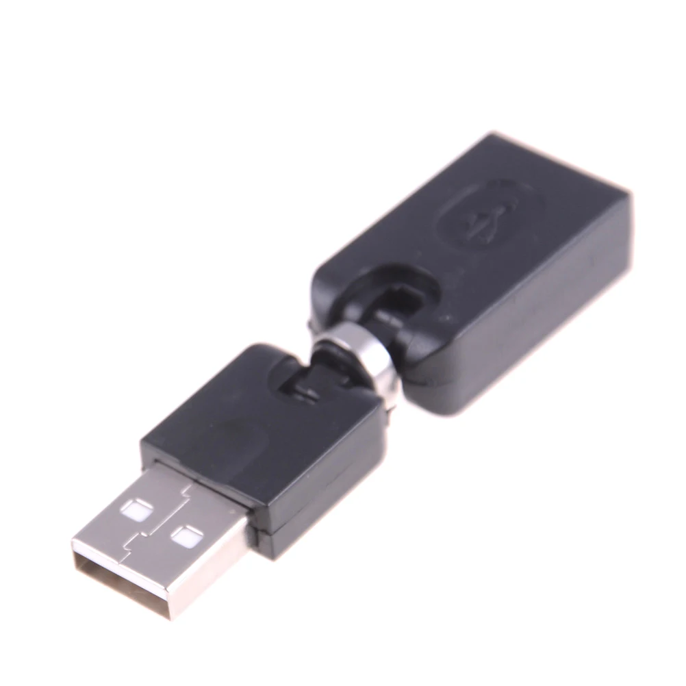 Черный USB 2.0 Мужской Женский 360 градусов вращающийся usb адаптер Гибкая Поворотная