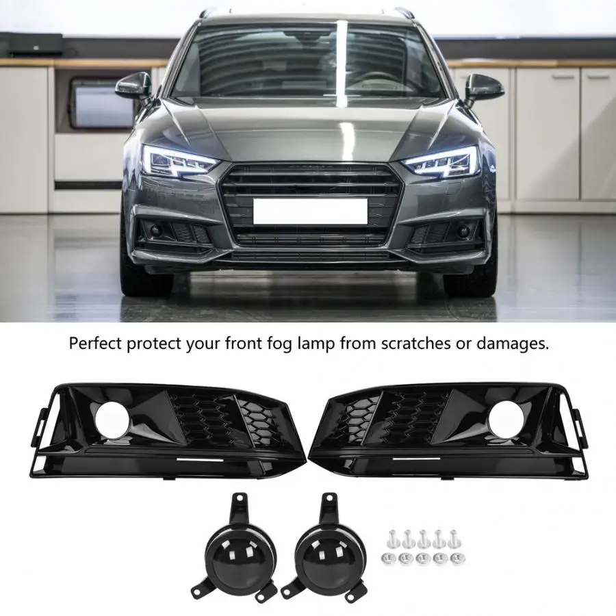 Пара Для S4 Стиль сотовый передний бампер противотуманный светильник решетка w/ ACC