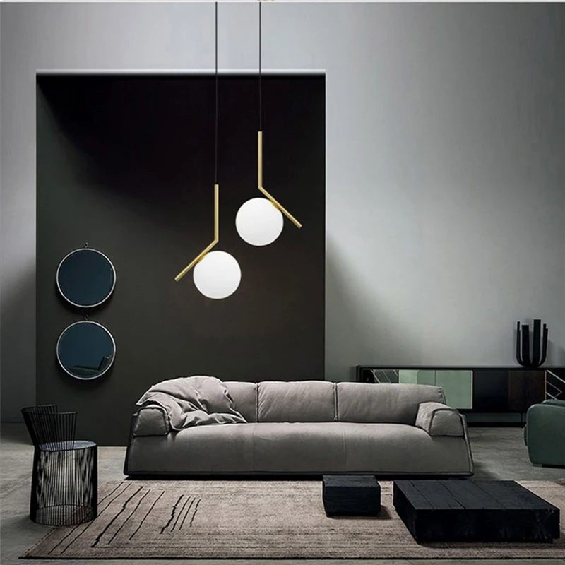 Современный светодиодный подвесной светильник железная стеклянная