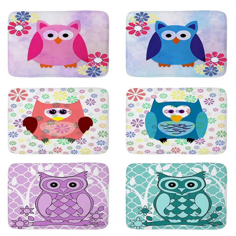 Хэллоуин Сова печатные фланелевые Коврики для пола противоскользящие Tapete кухни