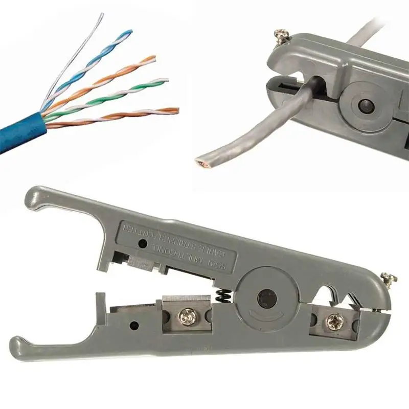 

Wire Cutter Stripper Flat Round UTP STP Coax Cabling Multi-Functional Cabling Seperator Cord Tool Computer Networking