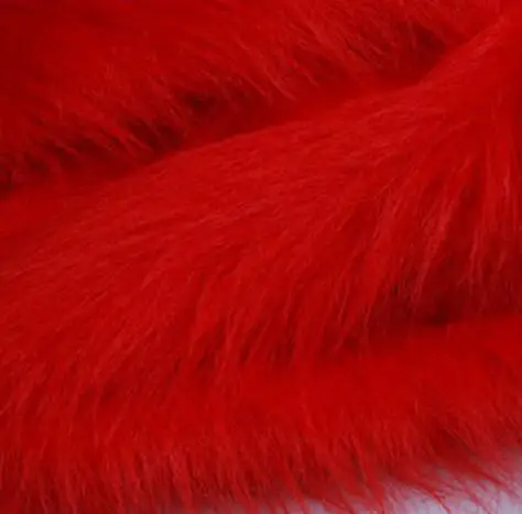 red 150 см* 100 см 7 см меховая длина, плюшевая ткань, мохнатая ткань для демонстрации, мягкая ткань из искусственного меха животных, ткань для обивки одежды - Цвет: red