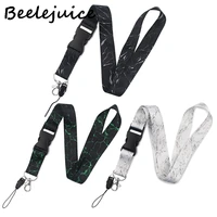 marble texture neck strap lanyards id badge card holder keychain mobile phone strap gift ribbon webbing necklace