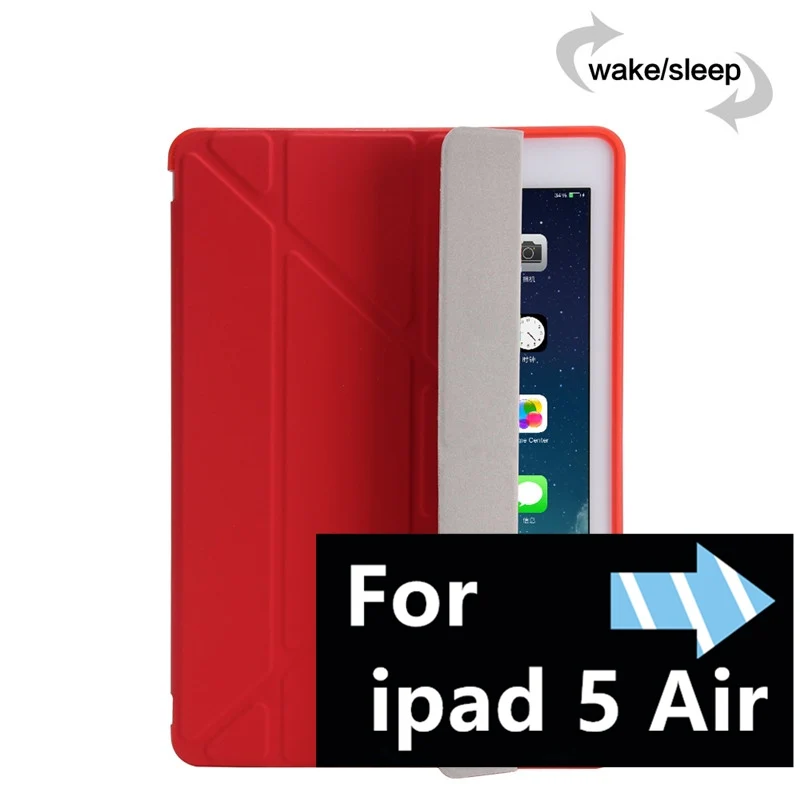 Умный для нового ipad 9,7 / флип-чехол с подставкой для ipad 5 Air ipad mini 1/2/3/мягкий ТПУ задний кожаный чехол подставка для планшета чехол - Цвет: 5 Red