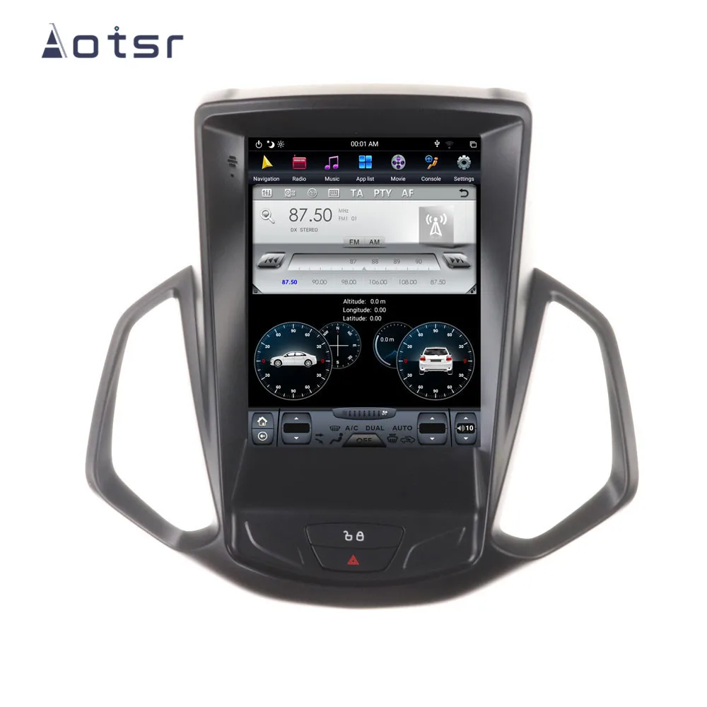 AOTSR 12,1 дюймов wifi DSP Android 8,1 вертикальный Tesla стиль Автомобильный gps навигатор для FORD EcoSport 2013+ мультимедийный плеер Радио HD