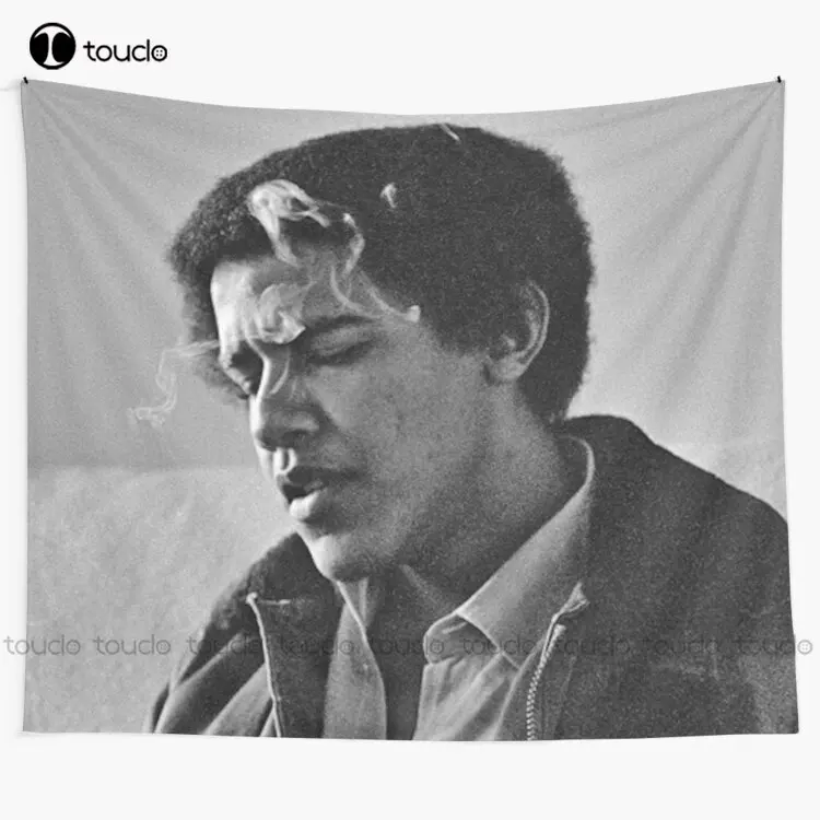 

New Young Barack Obama - Smoking Print Tapestry Wall Size Tapestry Blanket Tapestry Bedroom Bedspread Decoration Background Wall