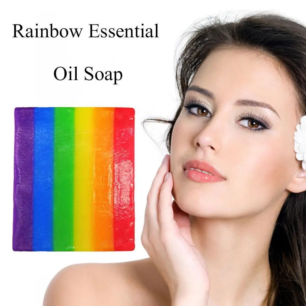 

100 г Радужное фруктовое ароматное очищающее мыло увлажняющее мытье для детей для ванной комнаты Y1M6