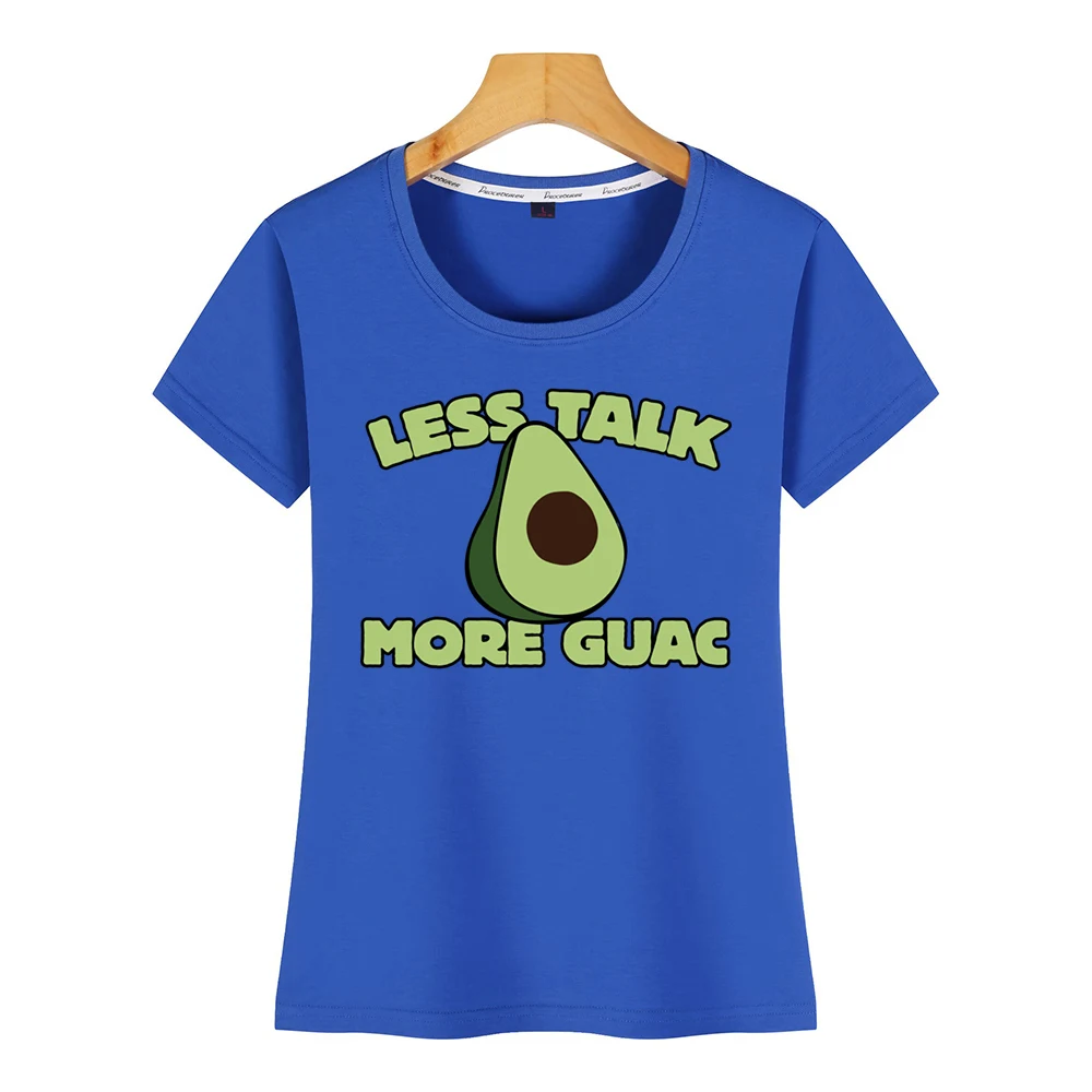 Tops T Shirt Women less talk more guac avaca Comic Inscriptions Cotton Female Tshirt | Женская одежда
