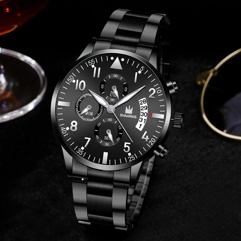 2019 золотые деловые часы для мужчин роскошные кварцевые наручные из нержавеющей