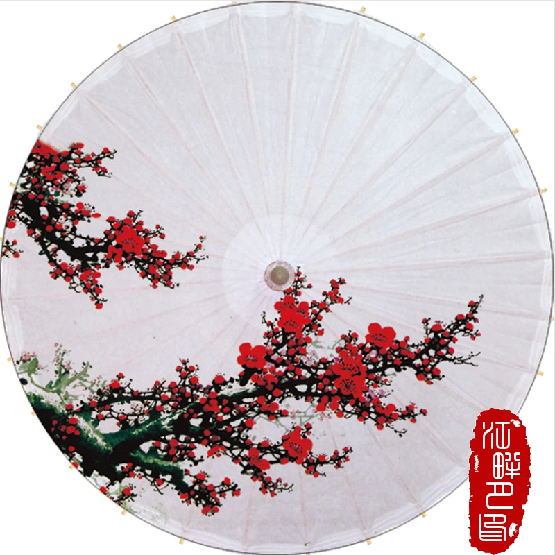 Два ветви сливы цветок масляной бумаги зонтик белая Нижняя Цветочная бумага