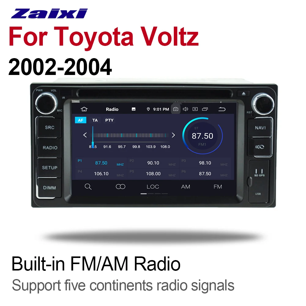 ZaiXi 2din Android 9 0 Восьмиядерный 4 Гб ОЗУ автомобильный DVD плеер для Toyota Voltz 2002 ~ 2004 GPS