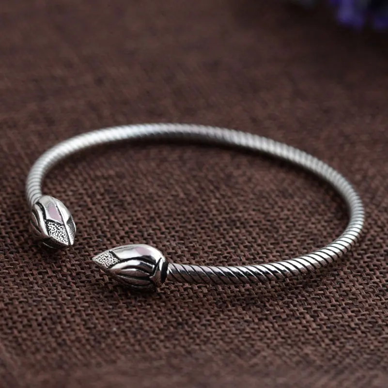 Браслет женский из серебра 925 пробы с цветком лотоса | Украшения и аксессуары