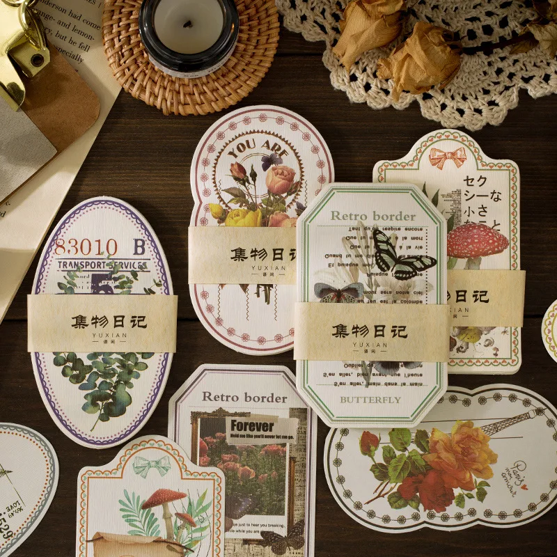 50 шт./лот блокноты для записей Стикеры заметок винтажная бумага с растениями