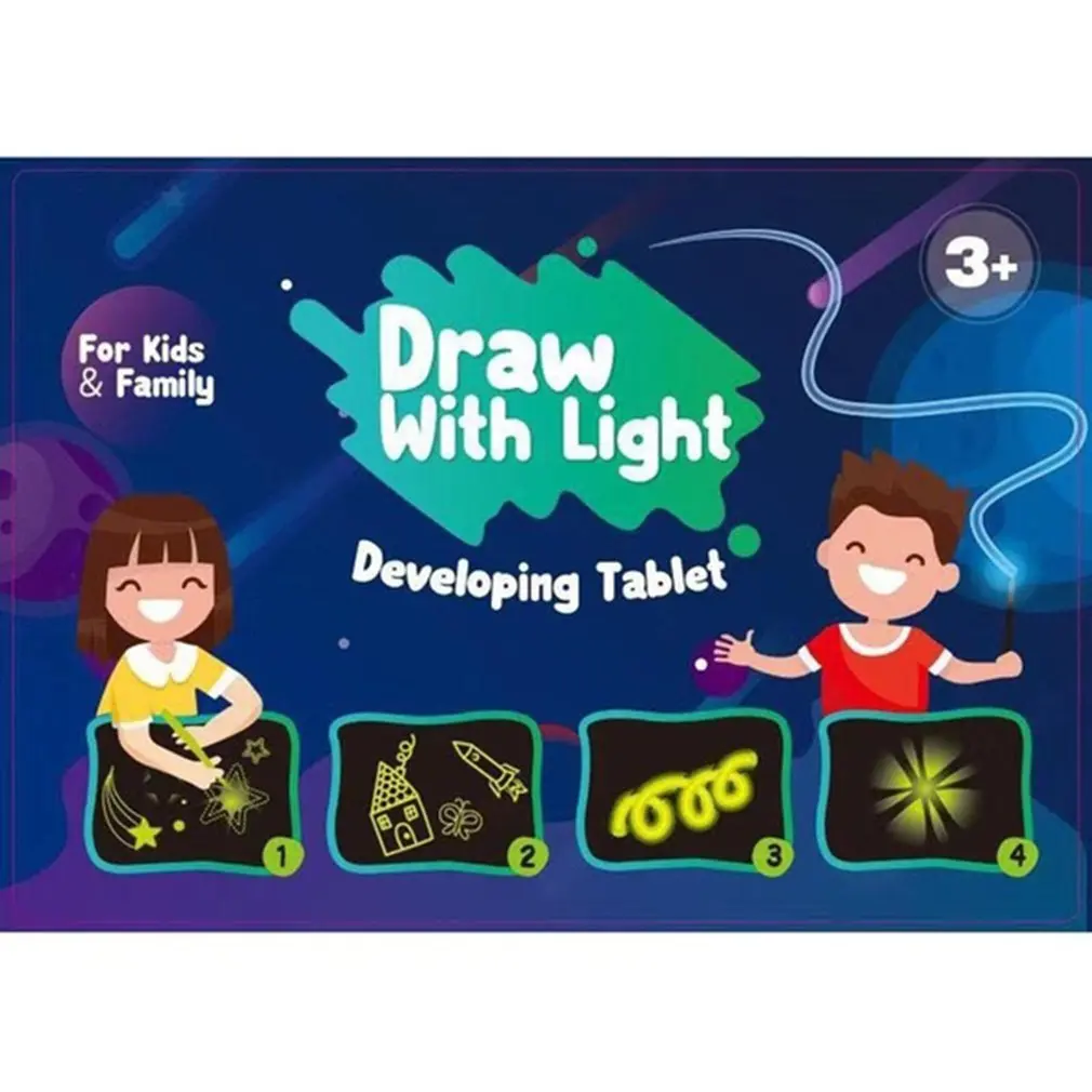 

Draw with Light Fun Children's Glowing Magic Graffiti Painting Writing Board Luminous Board