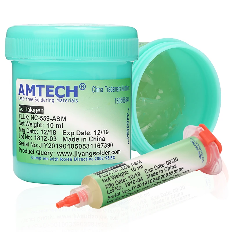 100% Оригинальный AMTECH NC-559-ASM 10lm Бессвинцовая паяльная флюсовая паста для SMT BGA