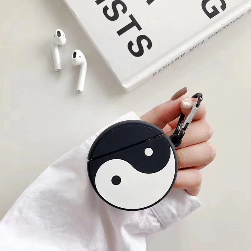3D Силиконовый наушник чехол для Airpods 2 Чехол милый собака утка мультфильм чехол для Airpods 1 чехол для наушников кольцо ремень