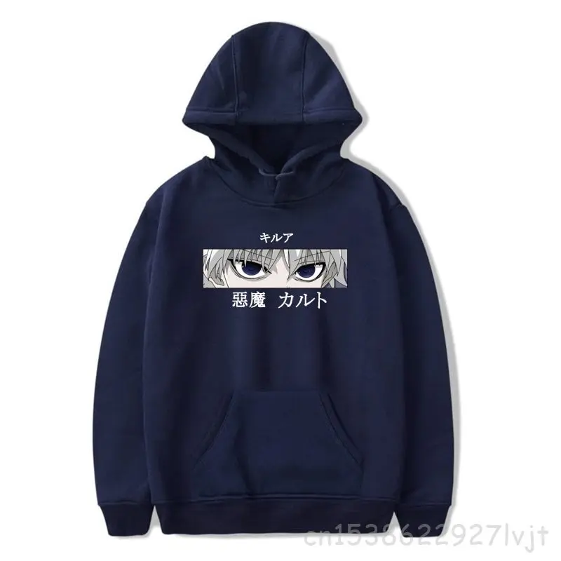 

Funny Anime Hoodies Hunter X Hunter Killua Men Zoldyck Devil Eyes Dark Aesthetic Tops Unisex Harajuku Casual Sweatshirt