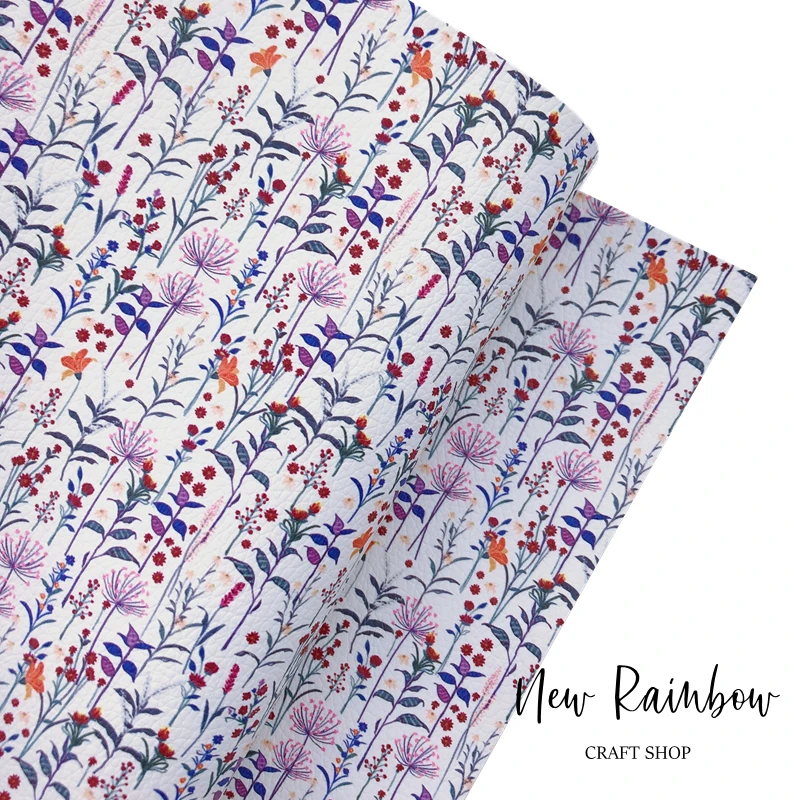 Новая Радуга 30x2 2 см/A4 красивые дикие цветы принт искусственная кожа для многих DIY