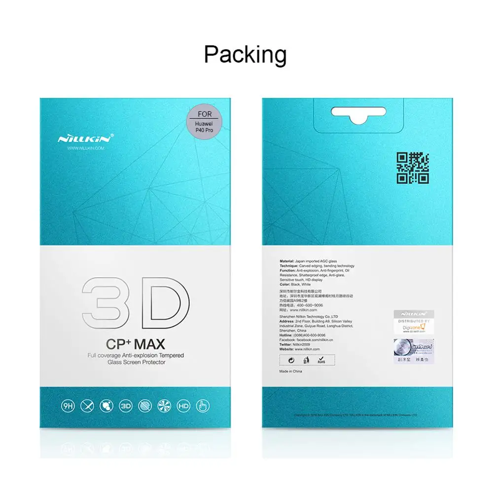 Защитное стекло Nillkin для Huawei Mate 30 P40 Pro P30 закаленное 3D полное покрытие защитная