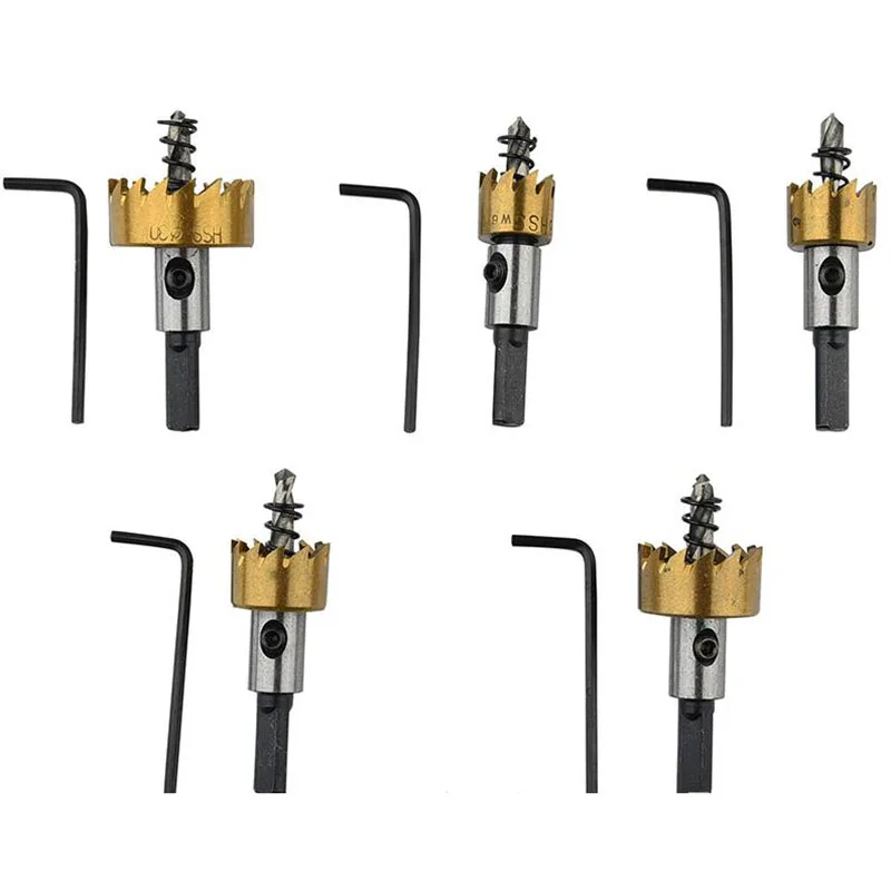 

5Pcs 16-30mm HSS Hole Saw Tooth Kit HSS Steel Drill Bit Set Cutter Tool Titanium Plated Metal Wood Alloy Hole Opener