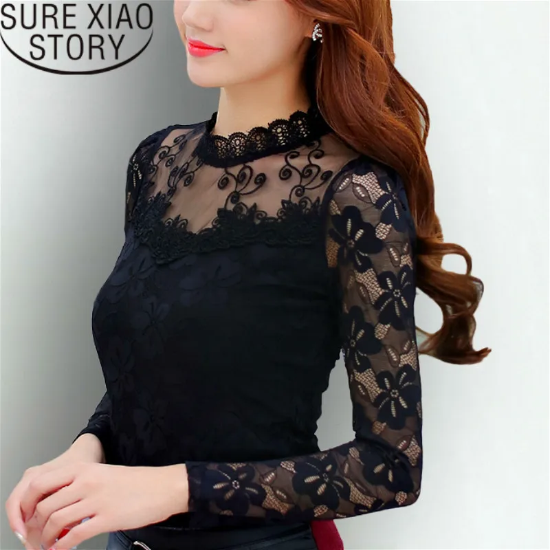 

Blusas Mujer De Moda 2021 Женские Топы Блузки белая рубашка кружева выдалбливают стенд рубашка с длинными рукавами рубашки для мальчиков размера плюс ...