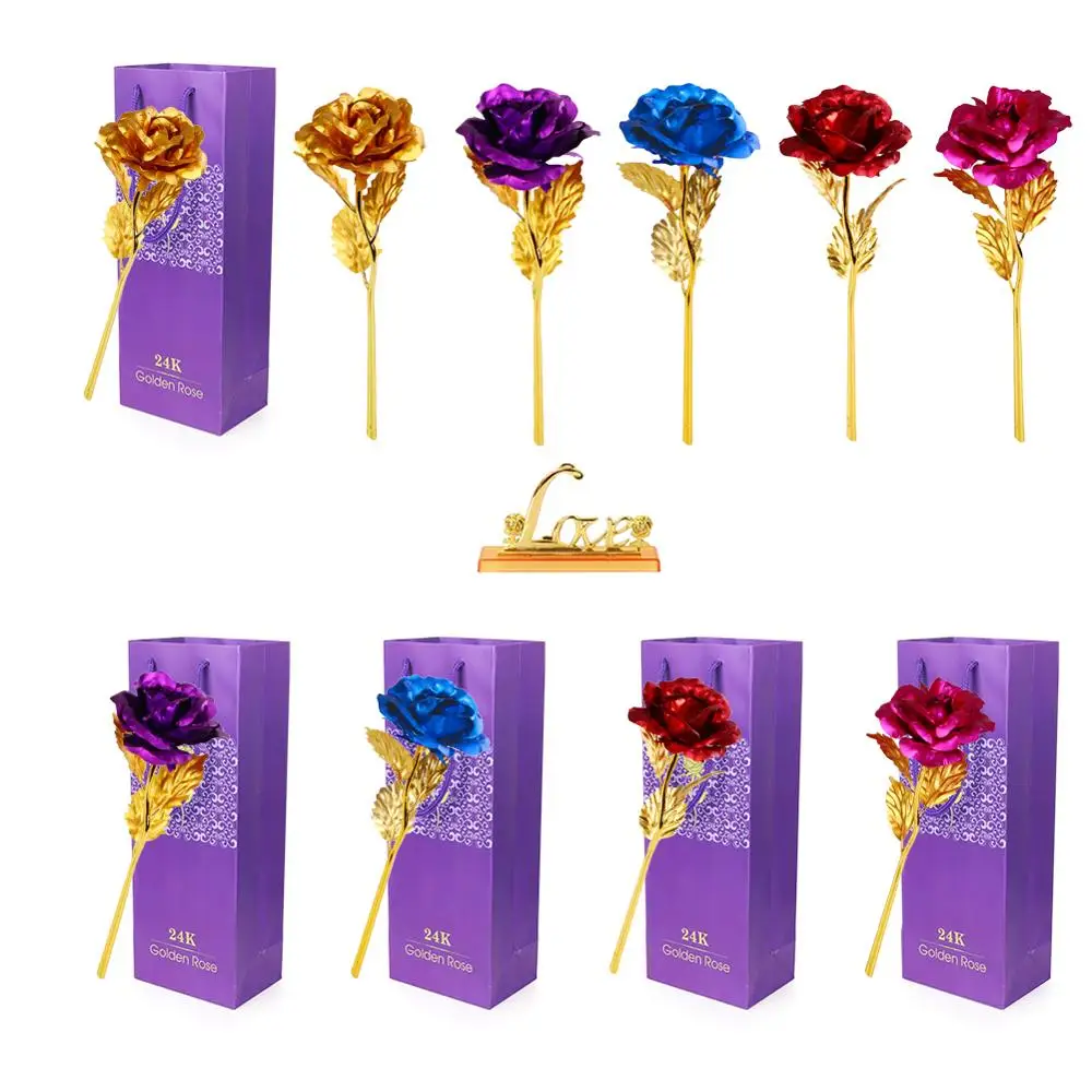 Креативный подарок на день Святого Валентина с романтической Galaxy Rose покрытая 24