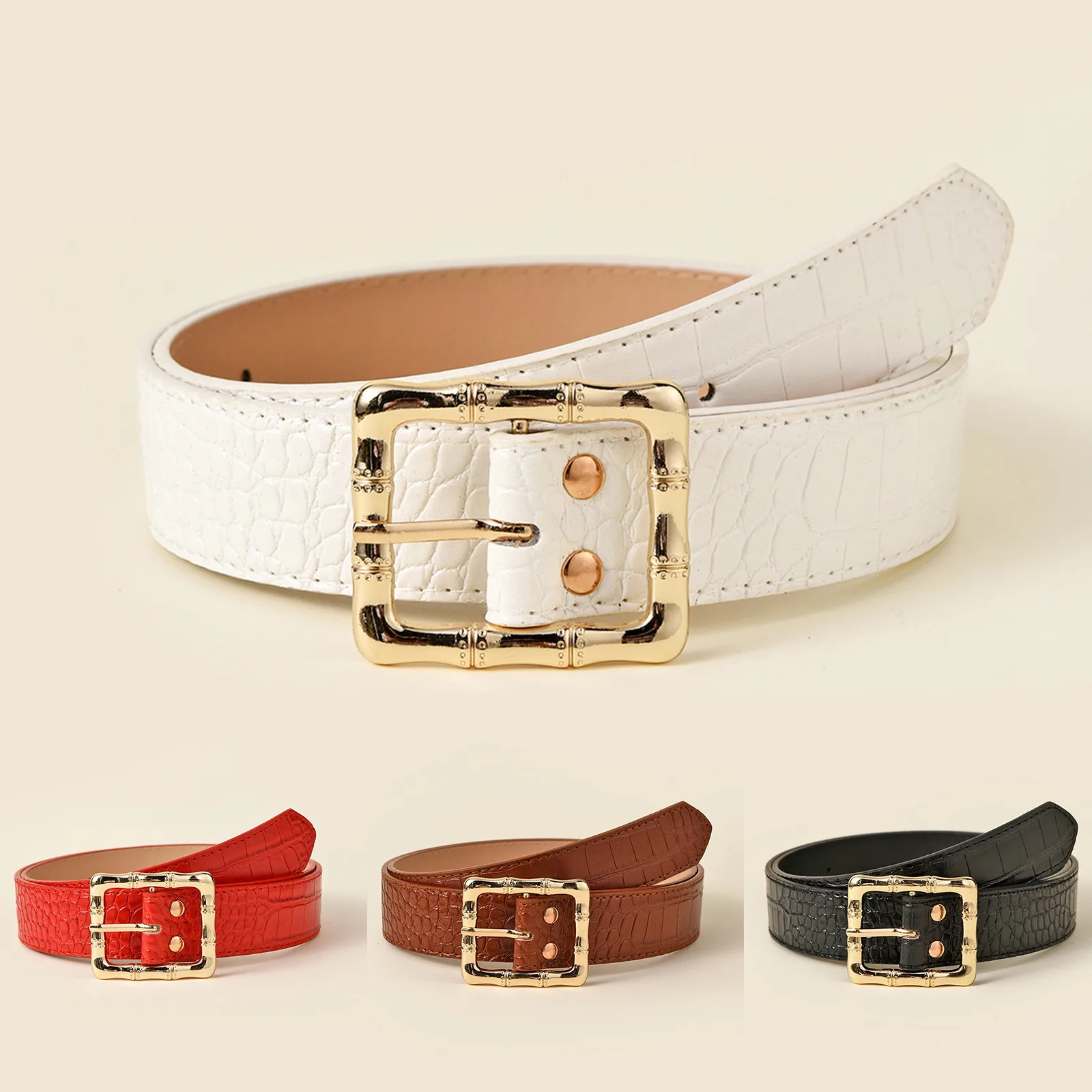 

Women Belt Hot Sale High Quality Women's Fashion Belt Narrow Stretch Dress Belt Creative Design Belt Dropshipping