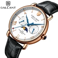 mens watch quartz watches leather wristwatch moon phase calendar waterproof dress watch for men luxury fashion relogio masculino