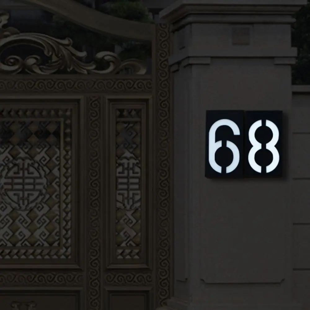 Светодиодный светильник на солнечной батарее 0-9 адресный номер дома уличная