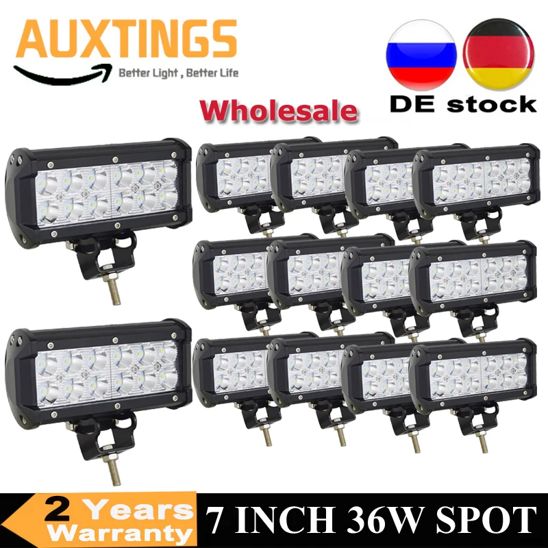 

10-40PCS 7" inch 36W LED Work Light Bar Spot Driving Offroad Lamp 4WD Boat ATV UTE Tractor 10-30V