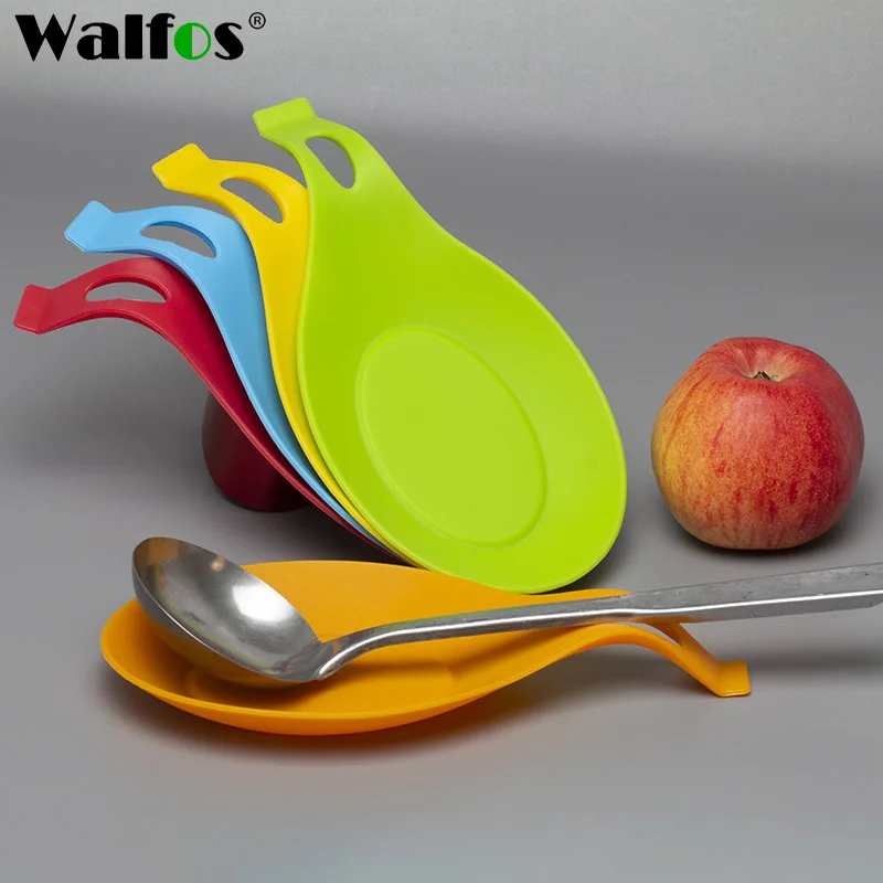 WALFOS многоцелевой Еда Класс силиконовая ложка положить коврик устройство отдыха